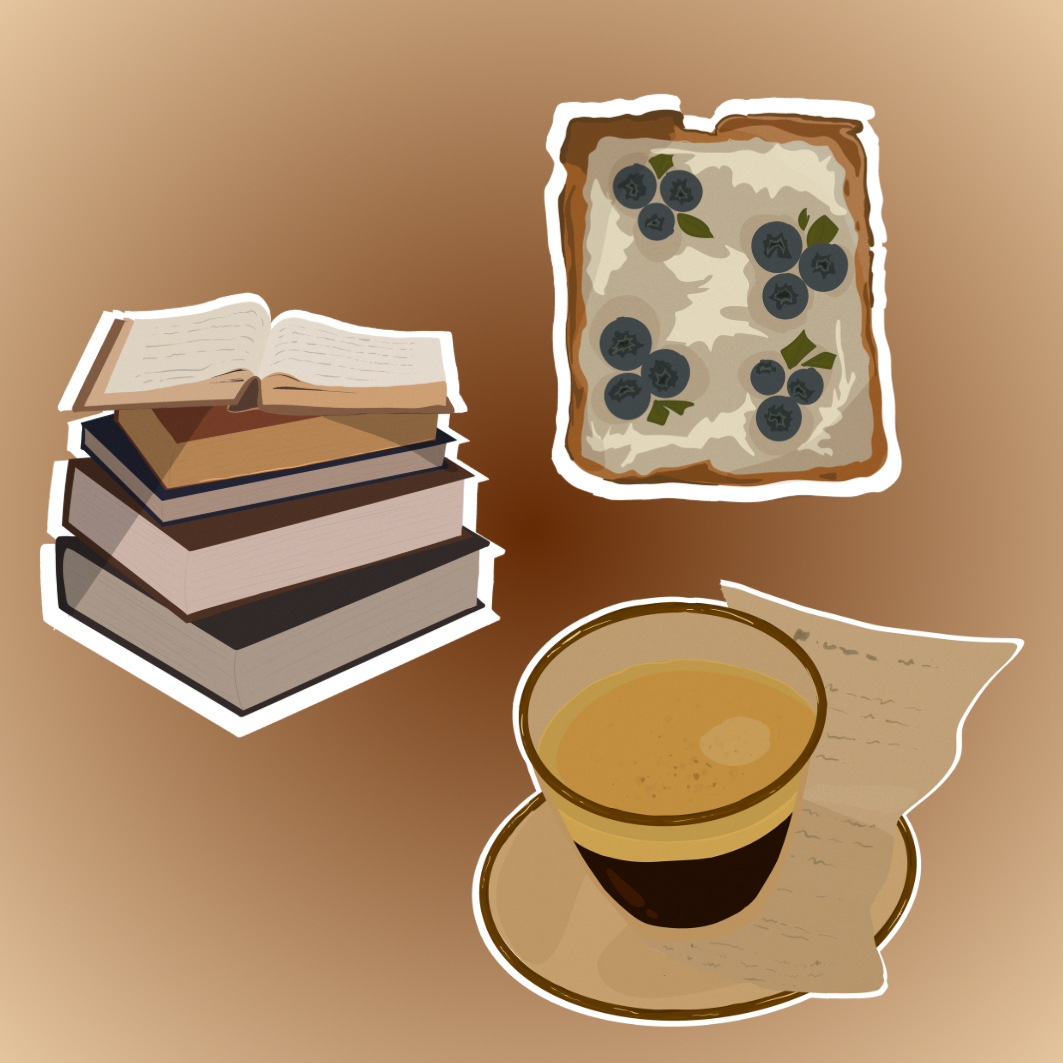 Pack de stickers cosy pour journaling et scrapbooking, café livres et illustration gourmande pour junk journal