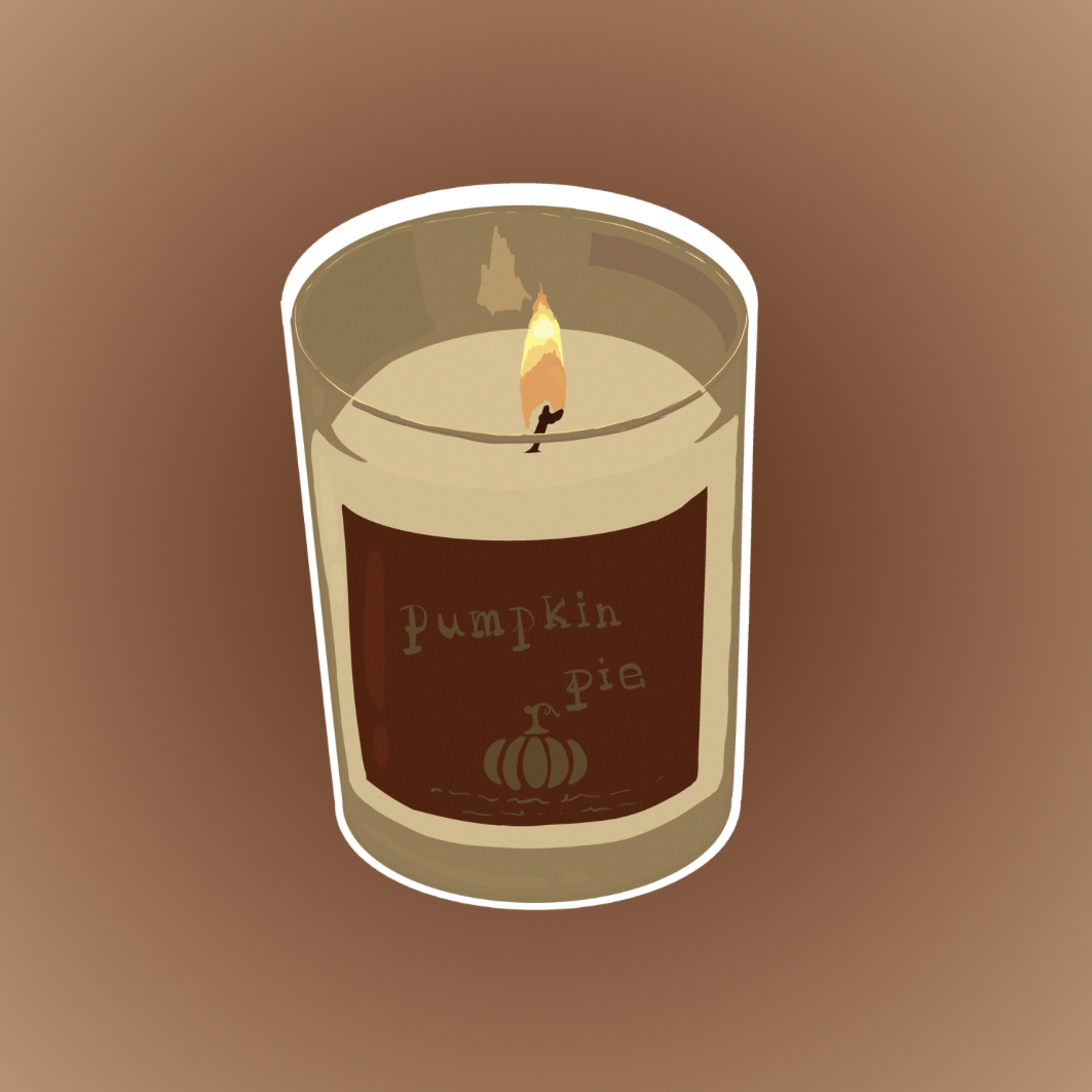 Sticker bougie citrouille cosy pour journaling automnal, scrapbooking et junk journal esthétique