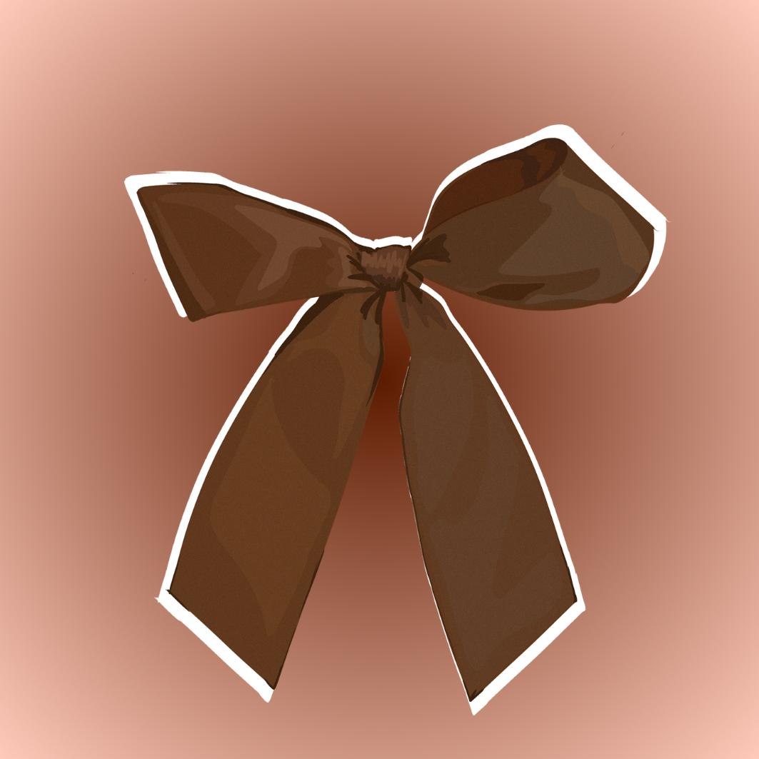 Sticker nœud papillon marron pour scrapbooking et journaling esthétique, illustration élégante pour carnets créatifs