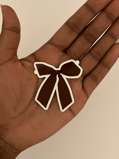 Sticker nœud papillon marron pour scrapbooking et journaling esthétique, illustration élégante pour carnets créatifs