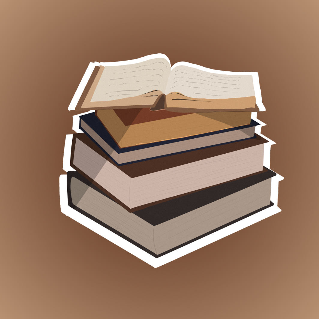 Sticker pile de livres pour journaling, scrapbooking et junk journal, ambiance study et lecture esthétique