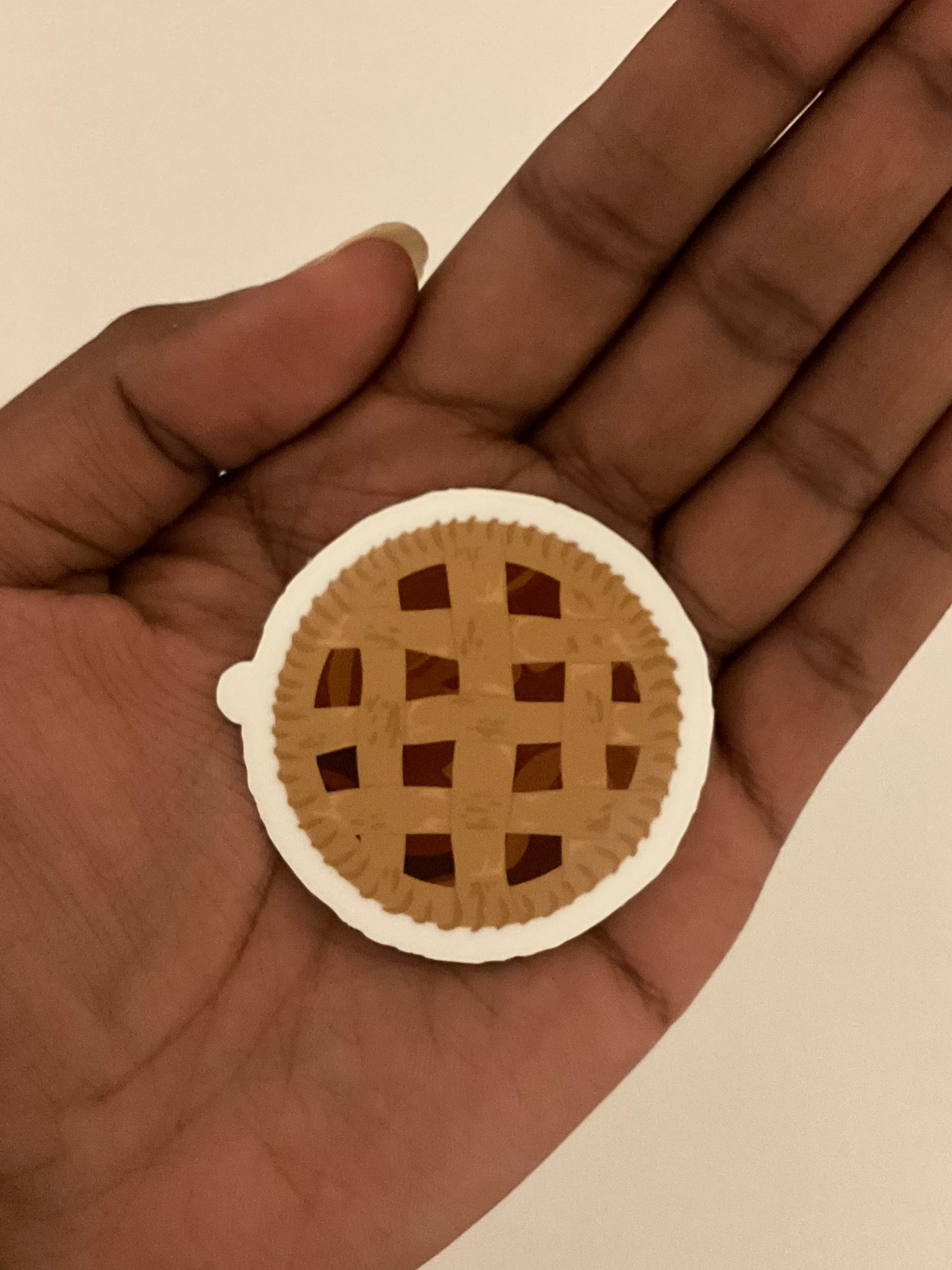 Sticker tarte à la pomme cosy pour journaling et scrapbooking, illustration gourmande idéale pour junk journal automnal