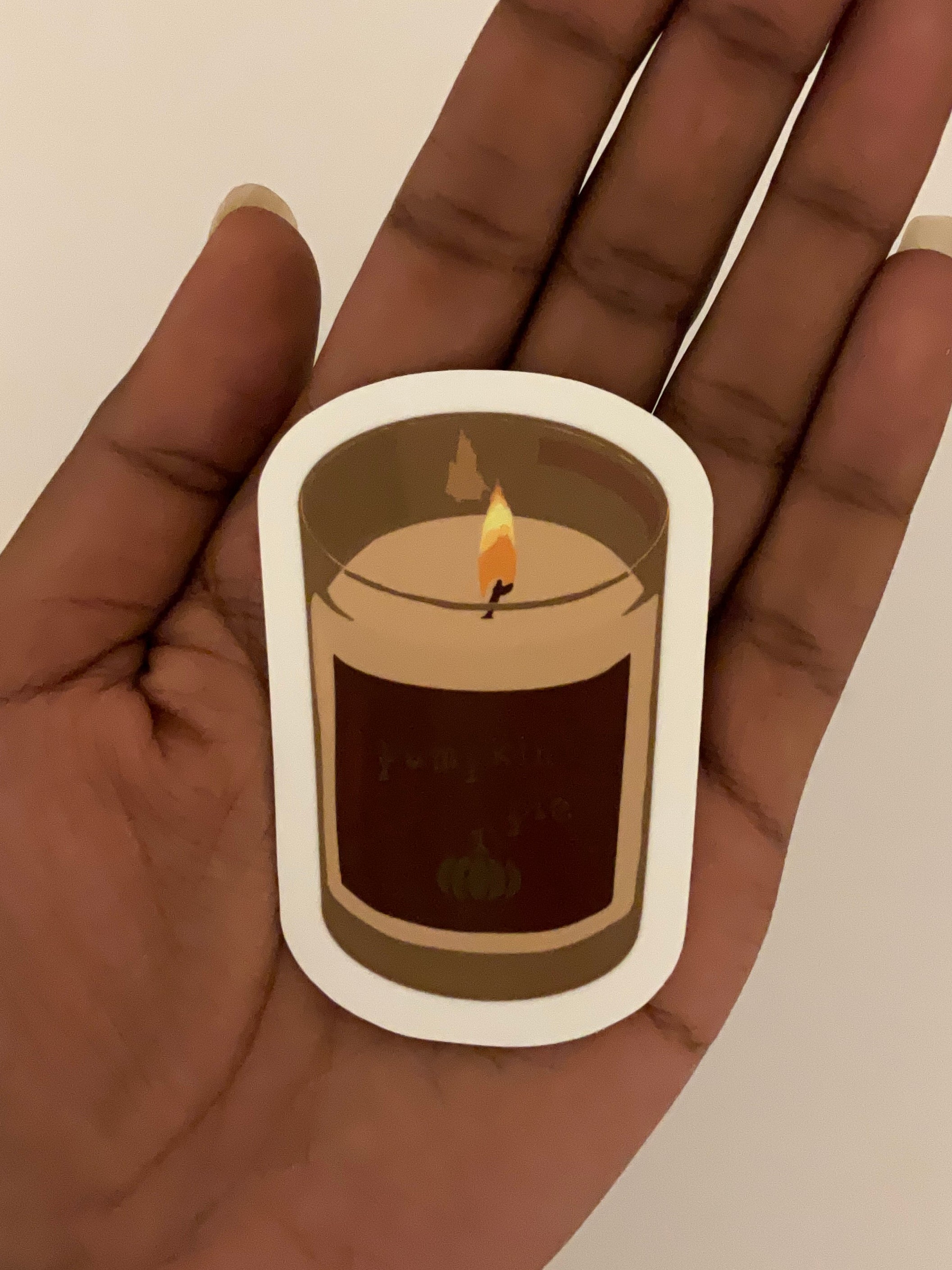 Sticker bougie citrouille cosy pour journaling automnal, scrapbooking et junk journal esthétique
